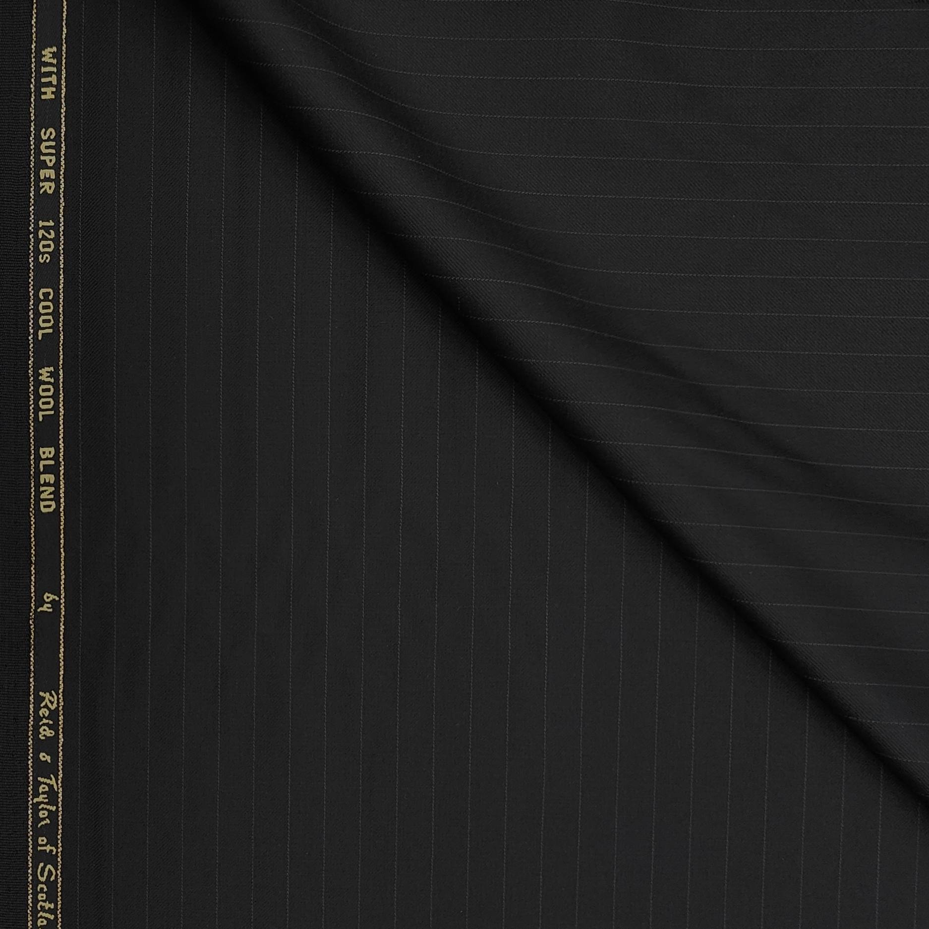 Trouser Fabric Reid & Taylor 120s Wool Blended Lining Colour Black